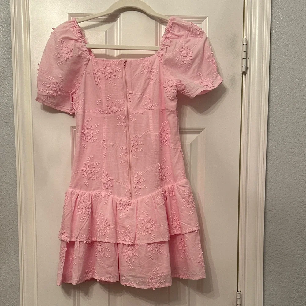 Gianni Bini Pink Floral Embroidered Dress girls youth size 10 - Picture 3 of 7